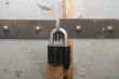 Padlock on a door