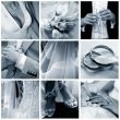 Collage of nine wedding photos