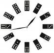 concept clock with black and white domino