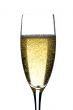 champagne glasses on white macro