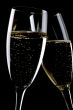 Two glasses champagne macro