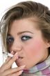 Portrait smoking girl