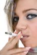 Portrait smoking girl