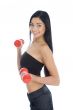 beautiful girl with dumbbells