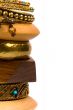 metal and wooden bracelets