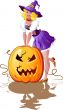 Halloween girl whith pumpkin