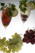 champagne glasses with ice