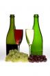 wine glasses with two bottle