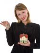 Business woman advertises real estate