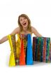 expressive woman shopping