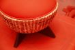 Red padded stool