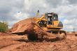 The heavy building bulldozer