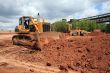 The heavy building bulldozer