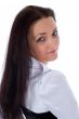portrait of the brunette with blue eye