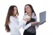Two business woman advertises real estate