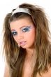 Girl with face-art butterfly paint