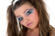 Girl with face-art butterfly paint