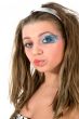 Girl with face-art butterfly paint