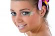 Girl with face-art butterfly paint