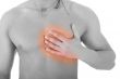 Bosom of the young graceful men on white