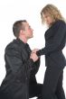 Young couple in black dress