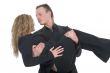 Young couple in black dress