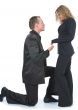 Young couple in black dress