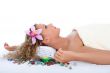 Attractive woman getting spa treatment