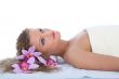 Attractive woman getting spa treatment