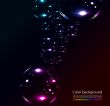 Soap bubbles on black background