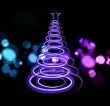 Vector illustration of blue Abstract Christmas tree on the black