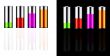 Battery with various loads and colors