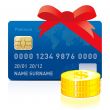 Credit card with coin