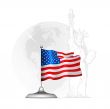 American flag on the stand