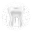Tooth with styled globe sphere