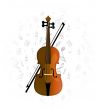 cello, violoncello on music note background