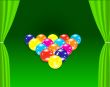Billiards balls on the green table 