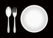 Plate, fork, and spoon 