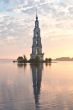 flooded belltower in Kalyazin at sunrise