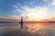 flooded belltower in Kalyazin at sunrise