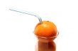 Tangerines with straws