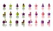 Navidad christmas icons set,shiny labels,fake paper tags