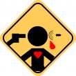 Suicide danger icon, Unfortunate love, depression sign Self-Dest