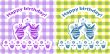 2 Happy Birthday baby card, floral Funny Birthday leaflet with b