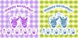 2 Happy Birthday baby card, floral Funny Birthday leaflet with b