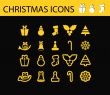 Abstract vector illustration of schristmas icons and symbols, sh