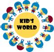 children`s, happy kids world emblem, Symbol of Childcare, group 