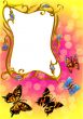 the frame with  butterfly and flowe