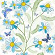 Repeating white floral pattern