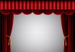 red curtain and scenic screen